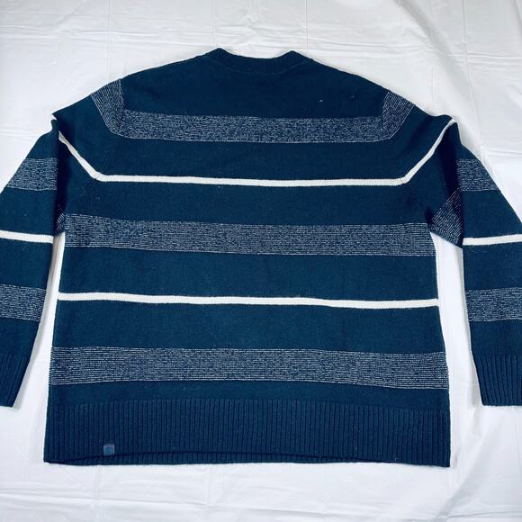 Lululemon Relaxed-Fit Knit Sweater Blue White Crewneck Pullover Size Large - Picture 7 of 9